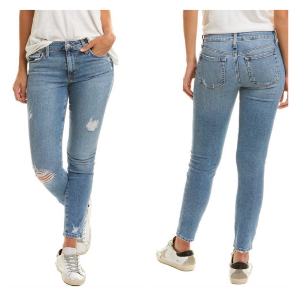 Joe’s Jeans Skinny Ankle Distressed Jeans in Sheffield Wash